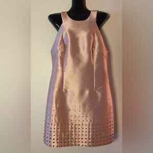 COAST Blush Light Satin Ombré Rhinstones Dress UK 14 US 10 Wedding Occasion